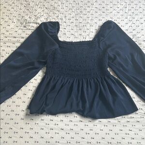 GAP Navy Blue Smocked Blouse